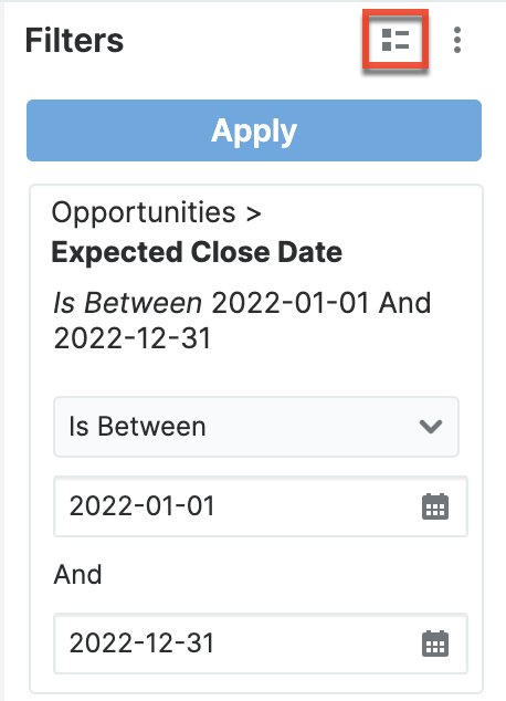 Advanced Filters button