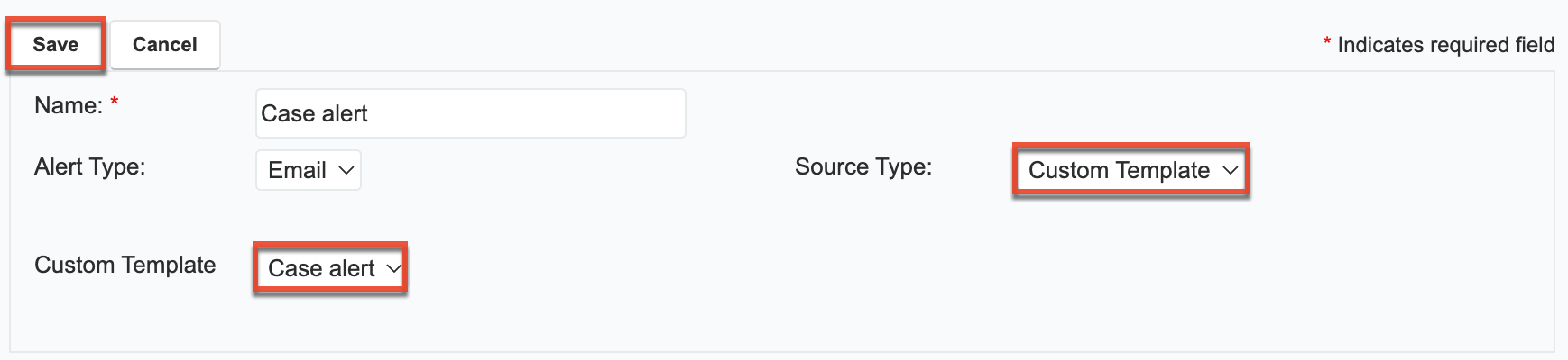 Choose custom template