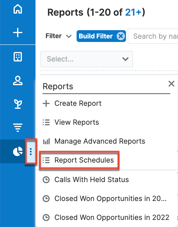 Open Report Schedules