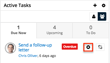 Tasks CloseTask ActiveTasksDashlet