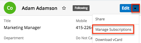 Contact ActionsMenu ManageSubscriptions