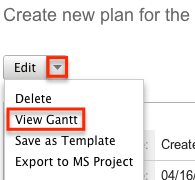 Gantt from Action menu