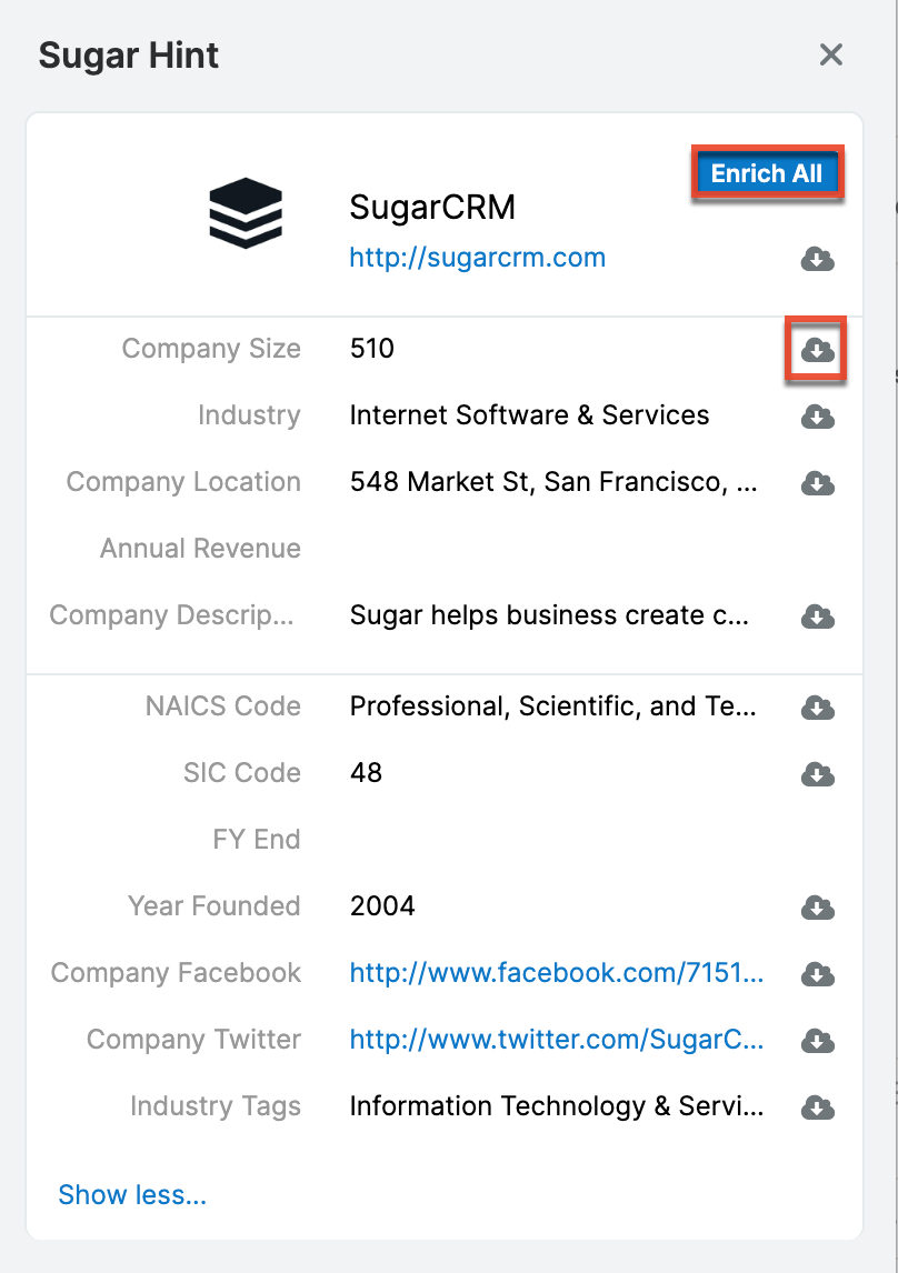 Enrich data with Hint