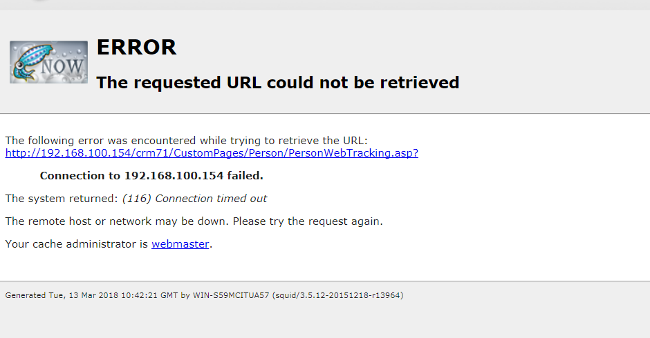 Installing Salesfusion - Sage CRM - Error