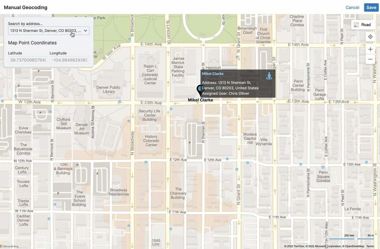 Sugar Maps geocode record