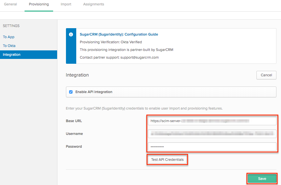 Okta SCIM Provisioning TestAPICredentials1