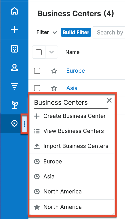 BusinessCenters ModuleTabMenu
