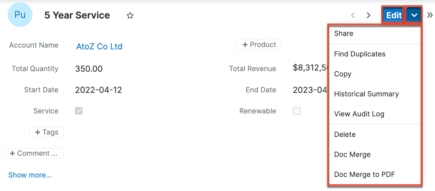 Purchases RVActionsMenu