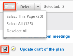 Proj Task checkbox sel