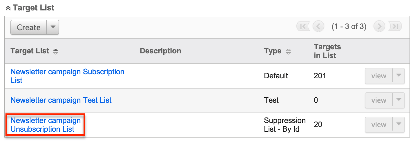unsubscriptionListFromCampaign