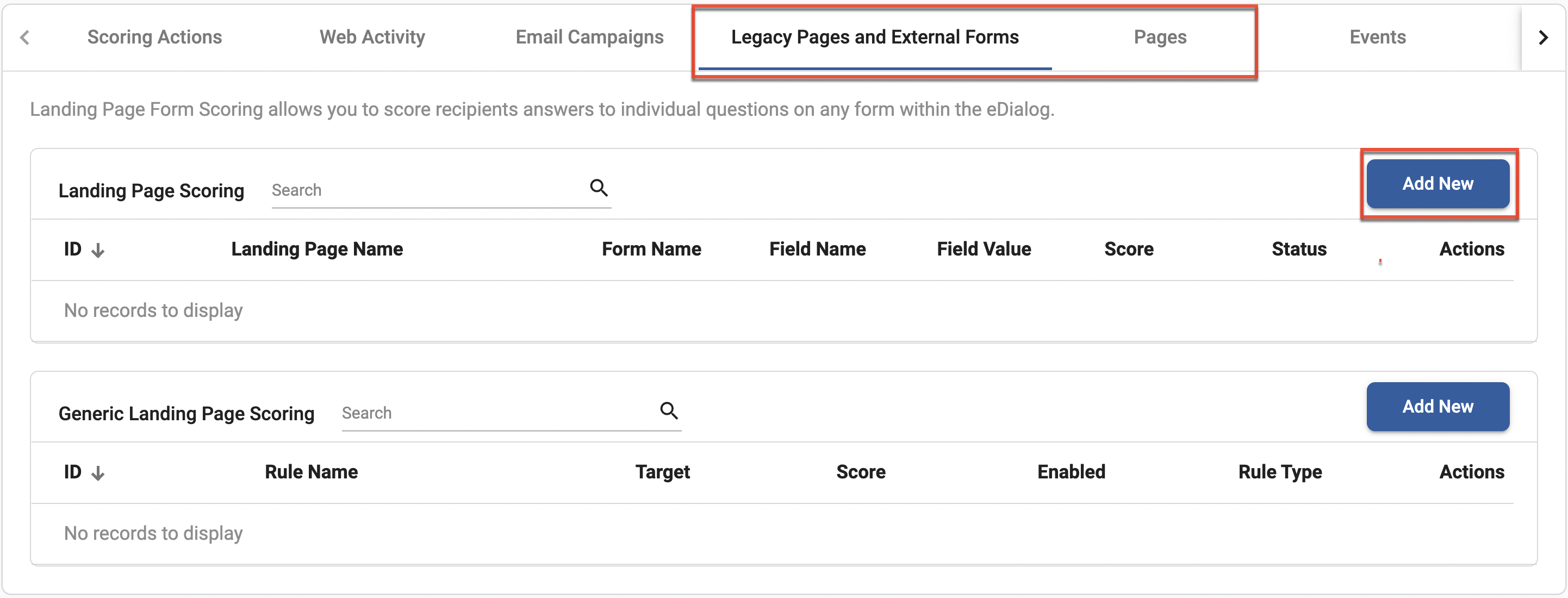 SM Scoring landingpage