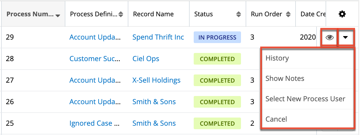 Process RecordActionsMenu