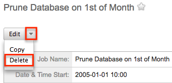 Scheduler DetailView ActionsMenu Delete