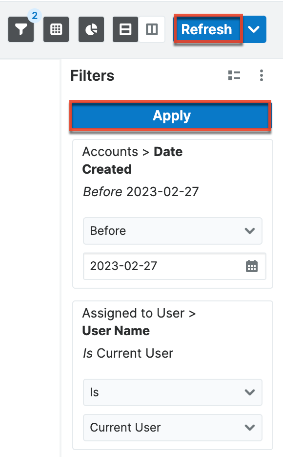 Refresh runtime filters