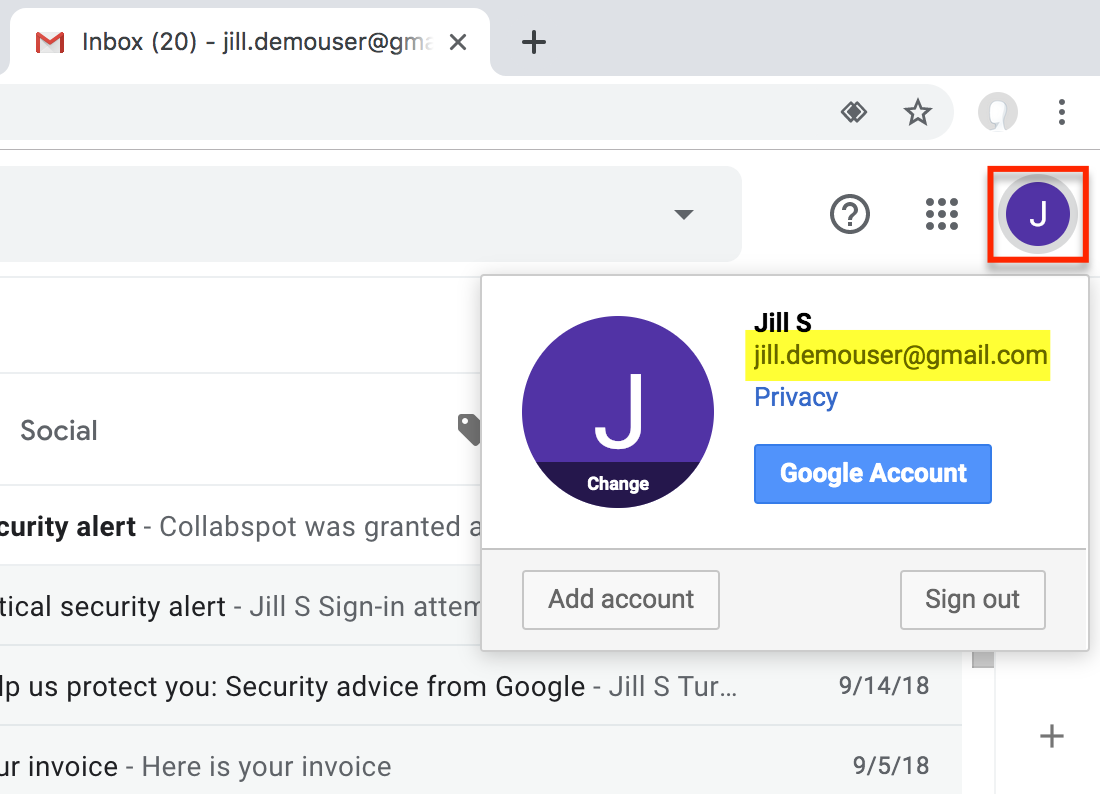 logged-in-user-gmail