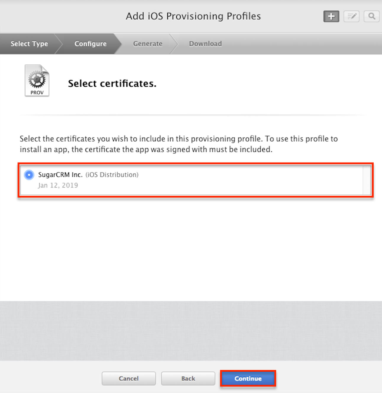 Binary PP selectcertificate
