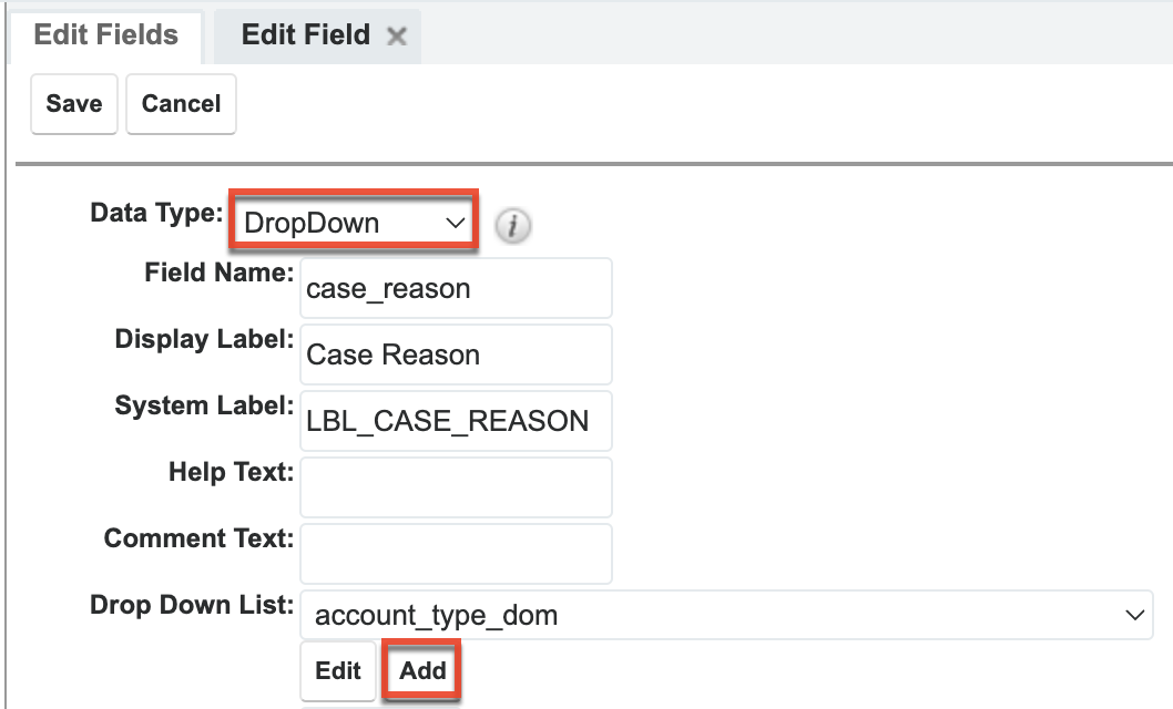 Add Dropdown list