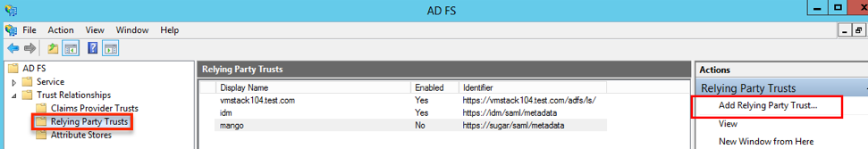 ADFS AddRelyingPartyTrust