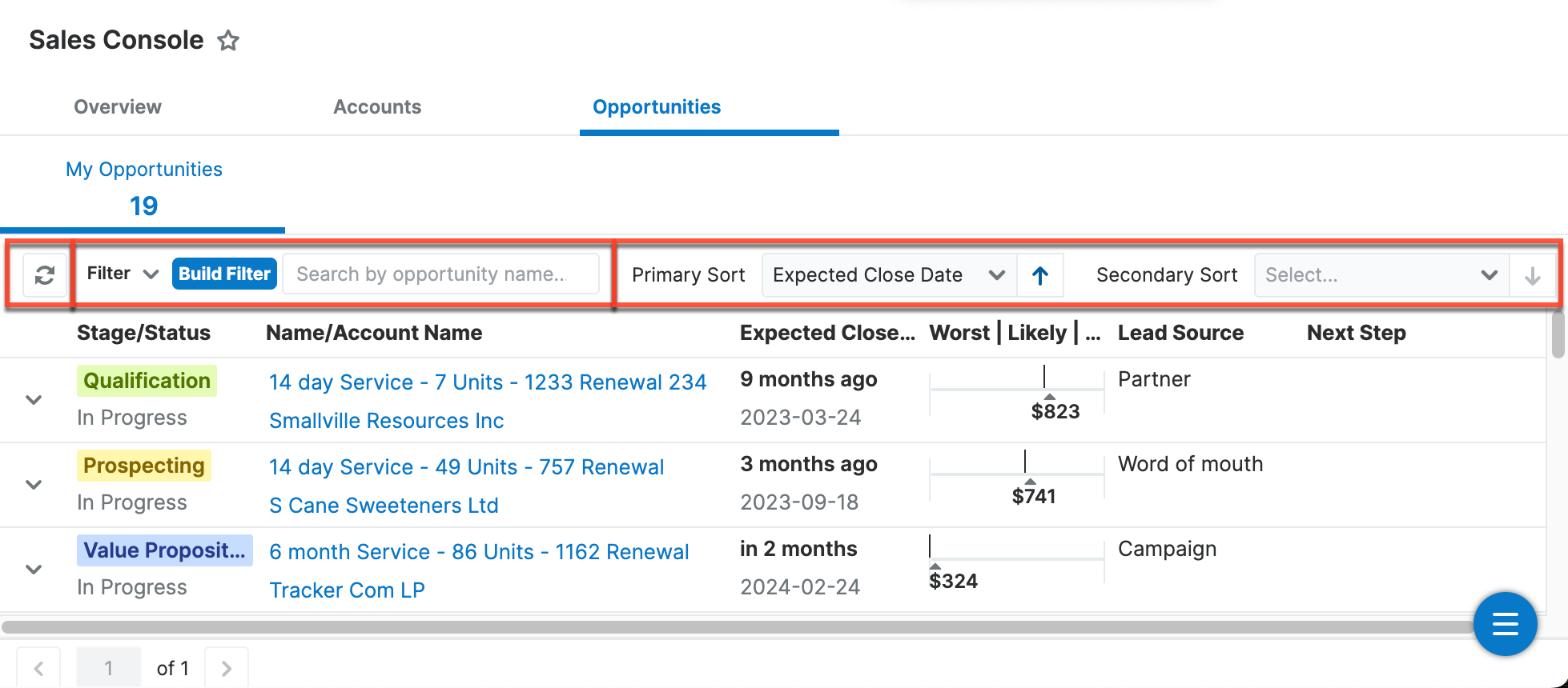 sales-console-opportnities-search-and-sort-highlighted