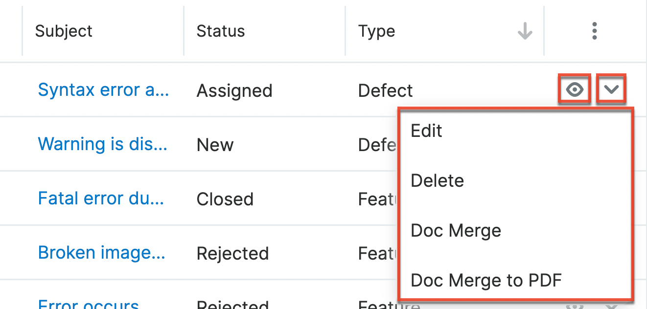 Bugs LVRecordActionsMenu