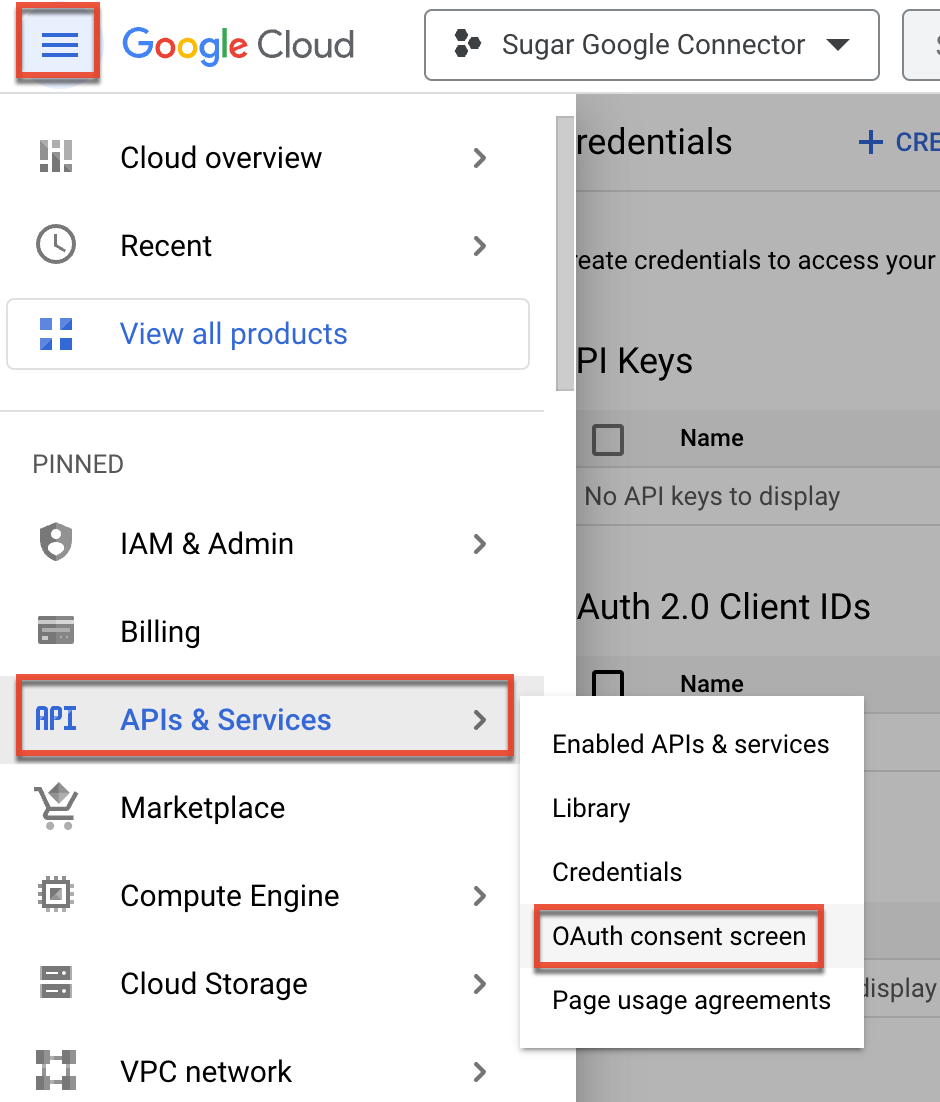 Open OAuth consent screen