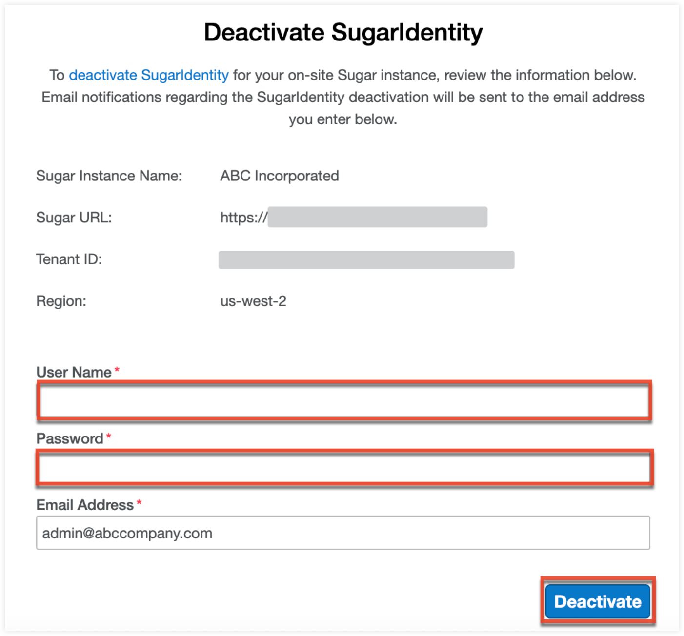 SugarIdentityDeactivationGuide_DeactivateSugarIdentityPage