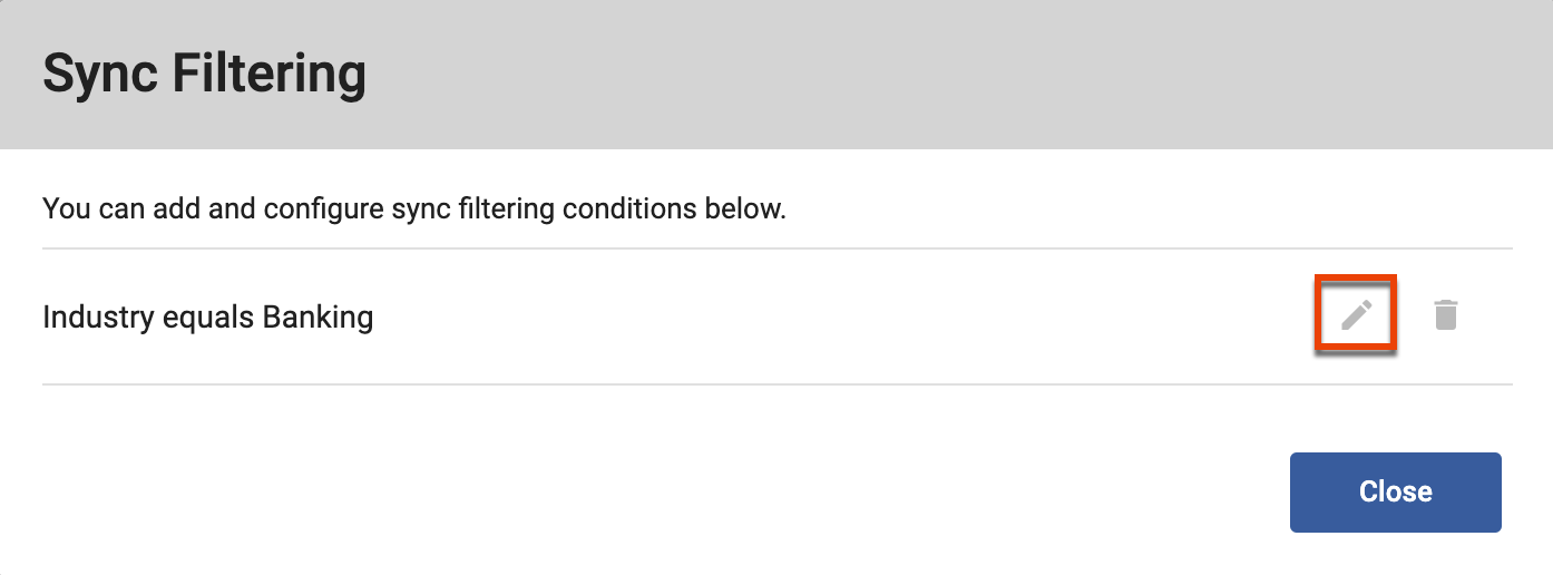 SM CRM sugar syncfilter