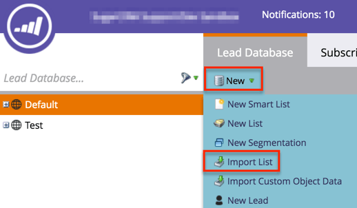 Marketo NewImportList 2