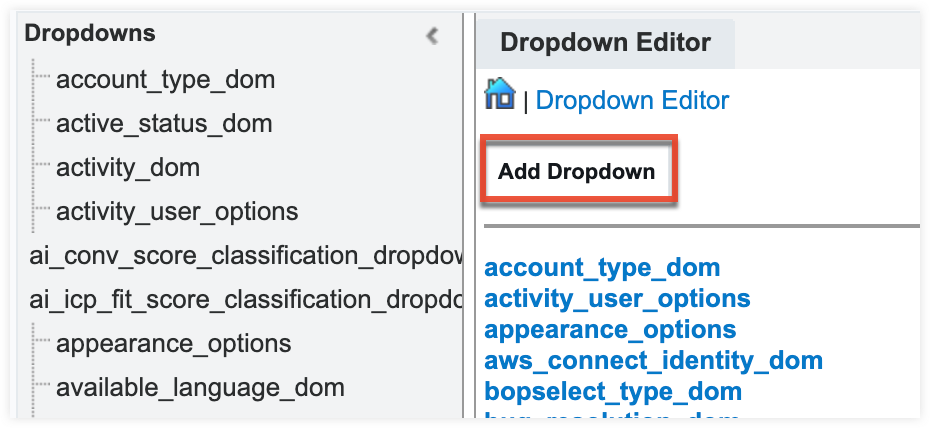 SugarForSyspro_AddDropdown