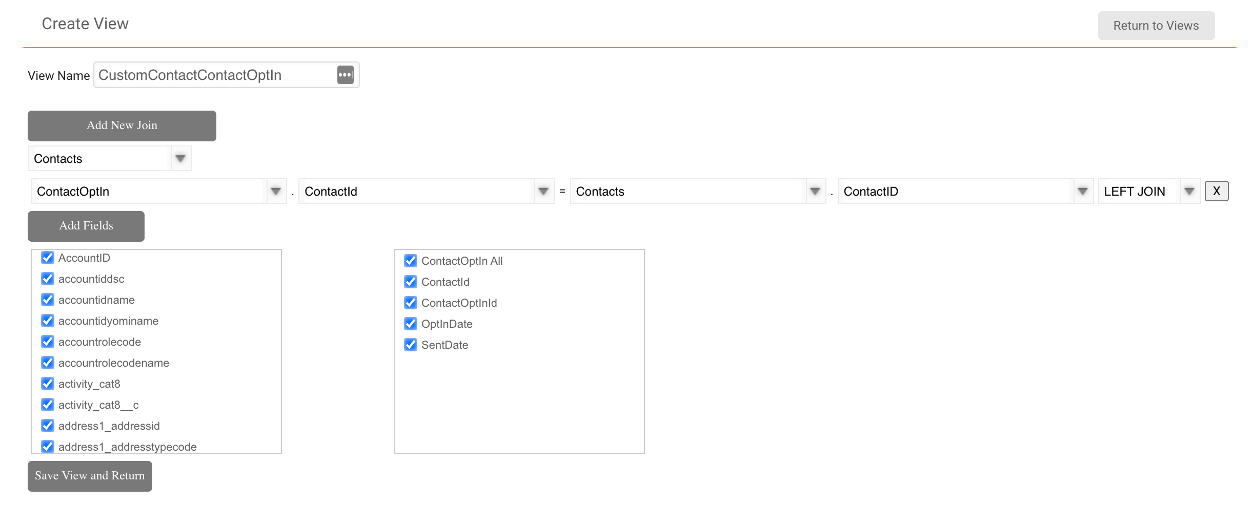 SM UG Reports createview sql
