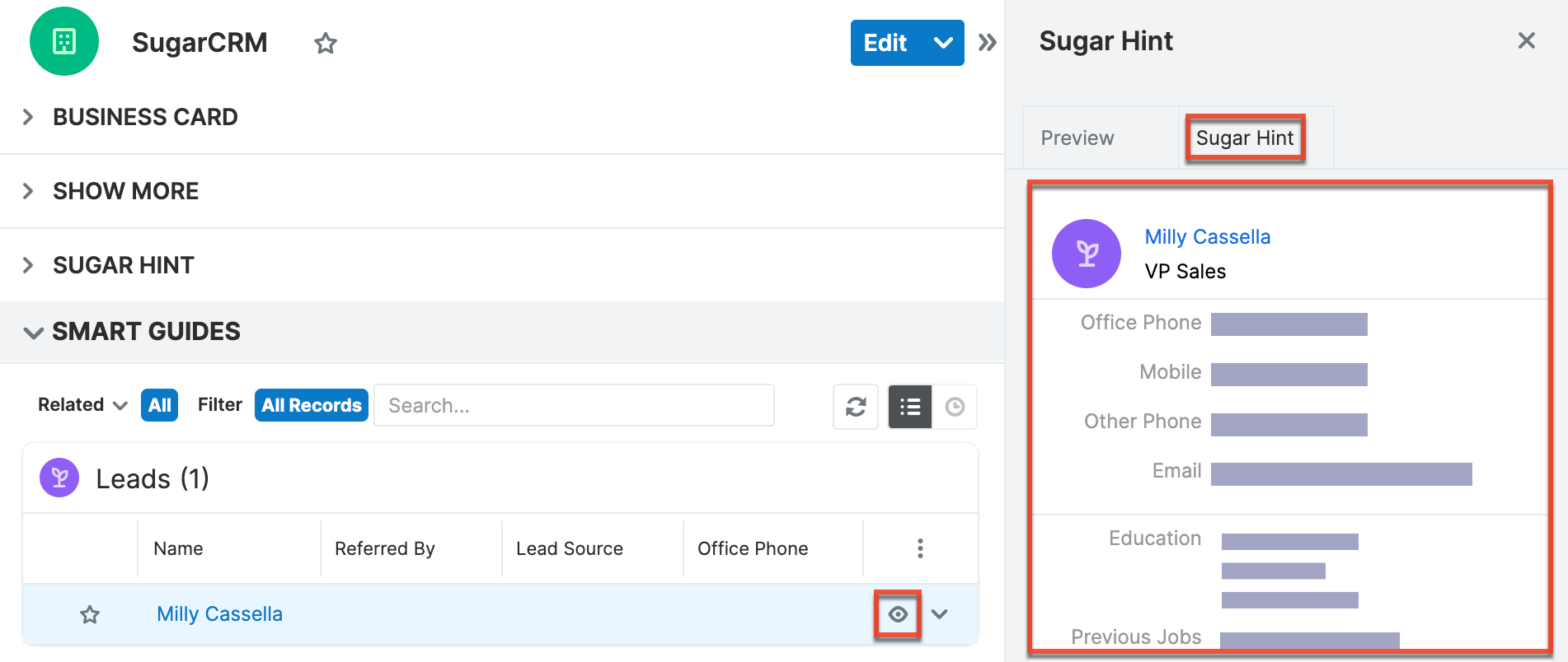 Accessing via subpanel