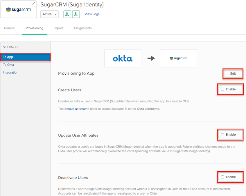 Okta SCIM ProvisioningtoApp1