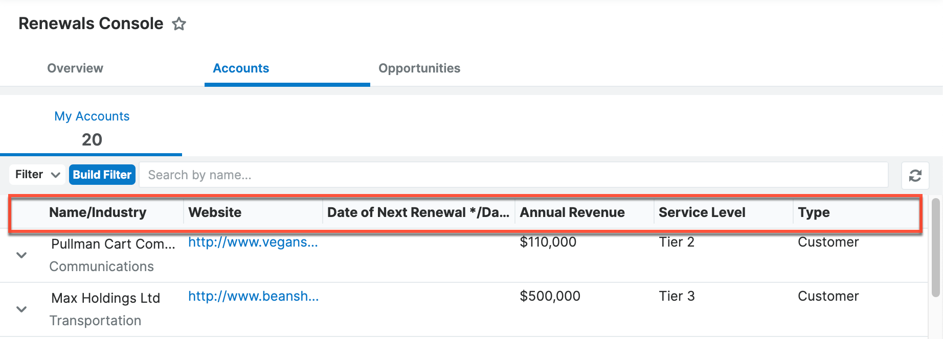 RenewalsConsole AccountInformation