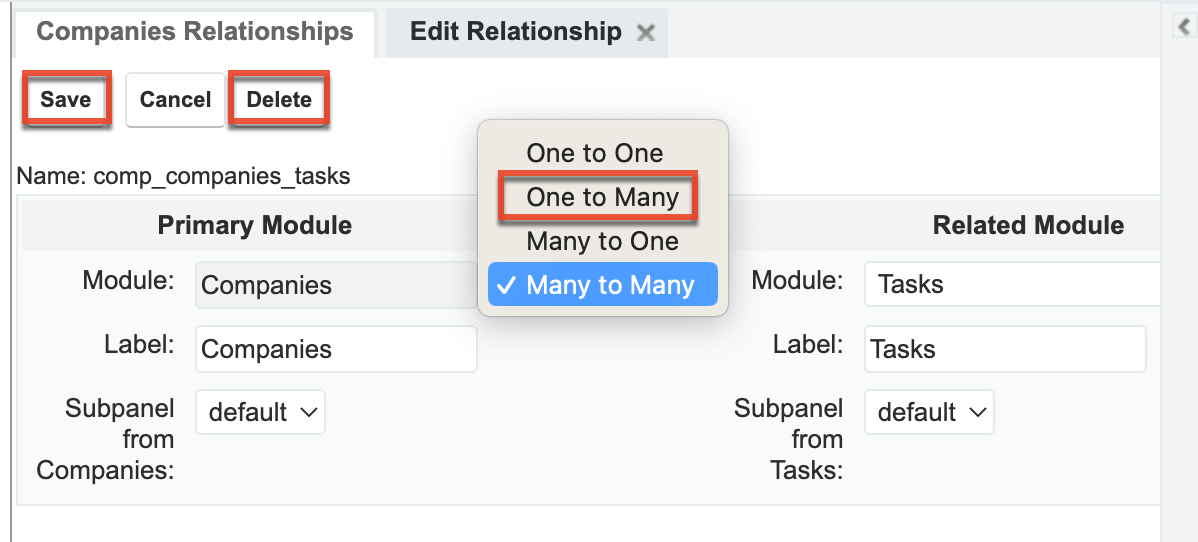 Change Relationship Type