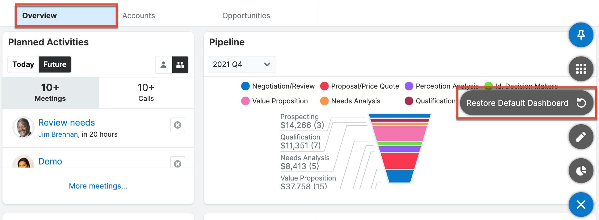 restoredefaultdashboard