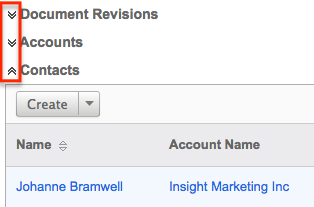 UI DetailView SubPanels Collapse:Expand