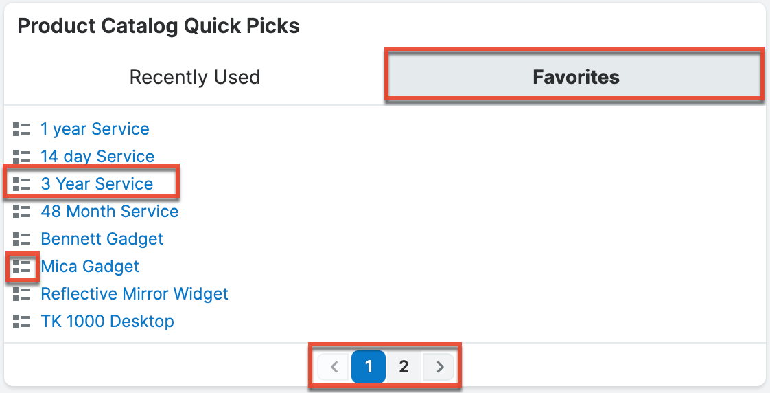ProductCatalog QP FavoritesTab