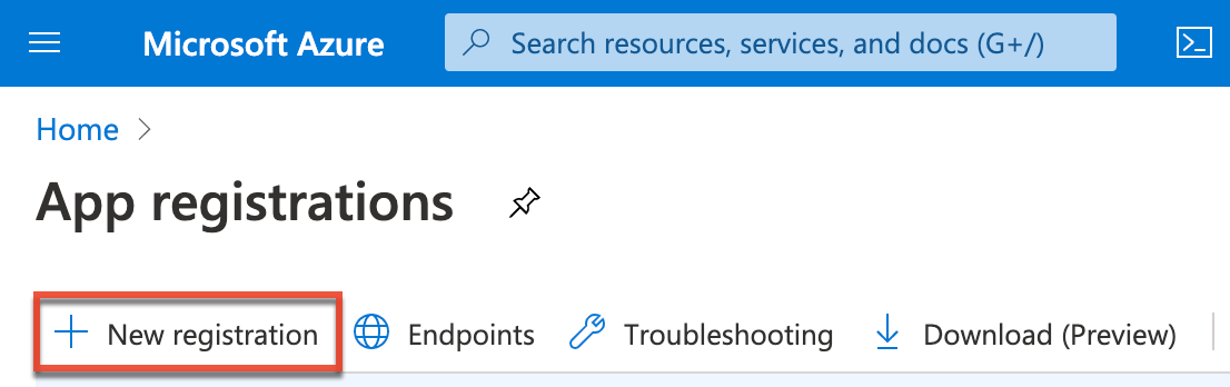 Azure NewRegistration