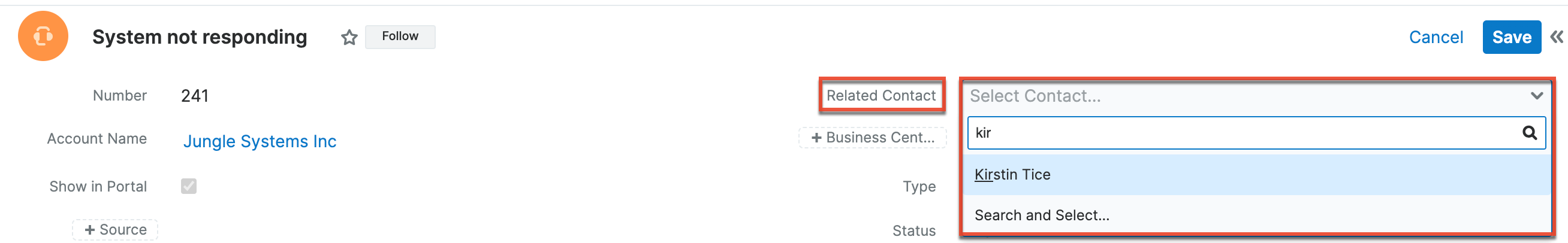 Add Related Contact to case