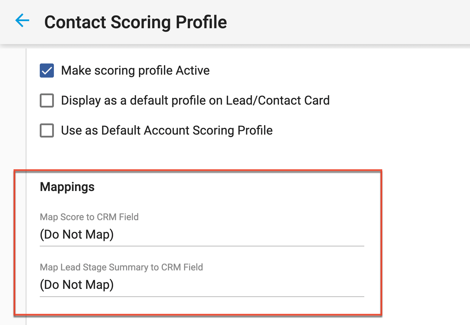 SM UG Scoring mapping