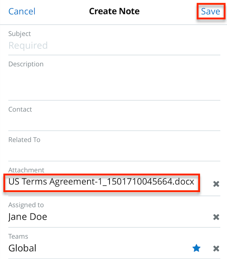 CreateNote Attachment