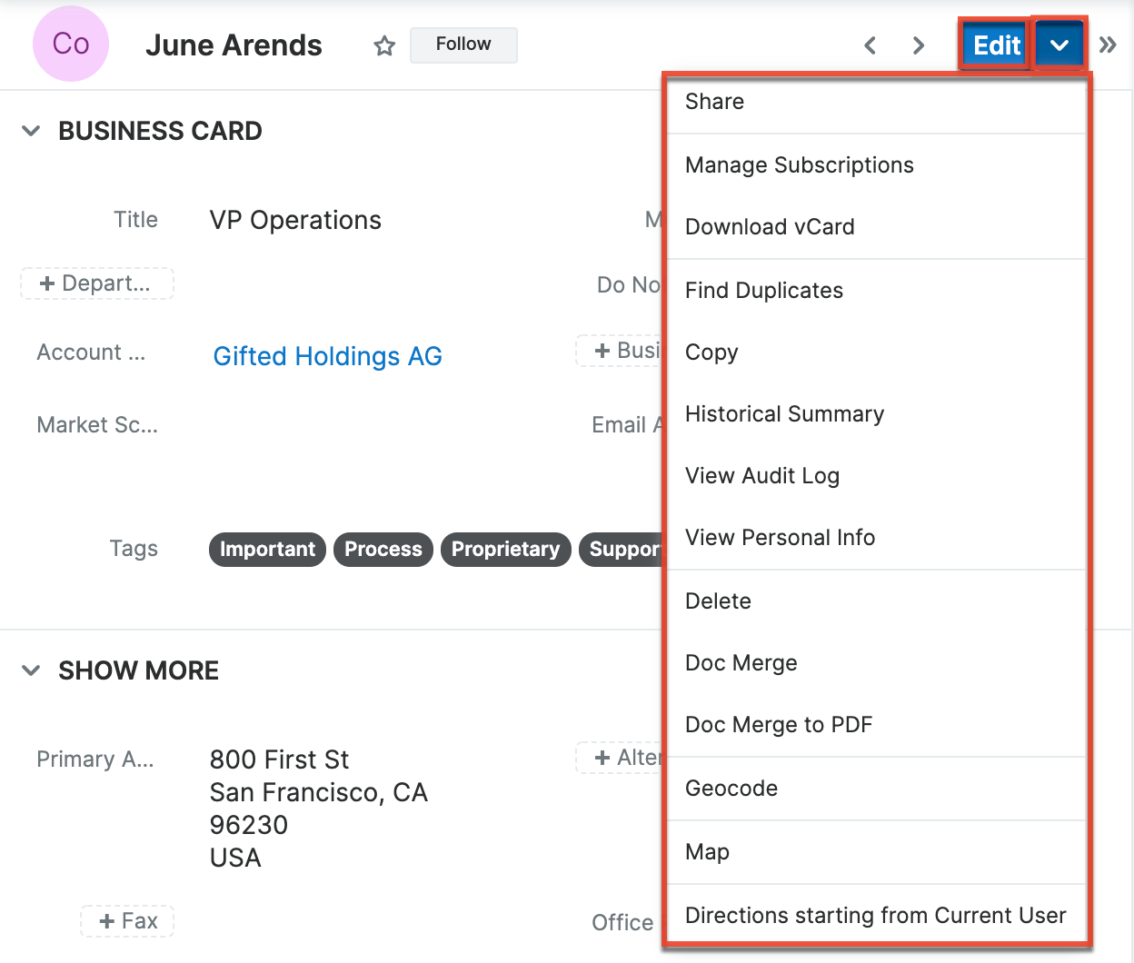 Contacts RVActionsMenu