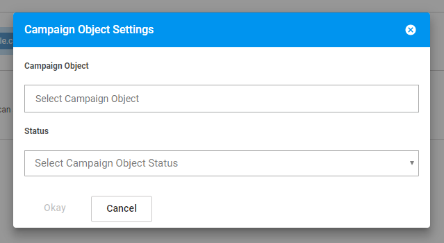 Campaign object modal