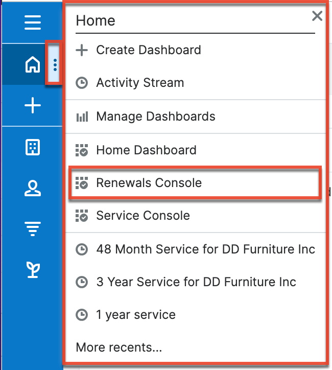 HomeTab RenewalsConsole