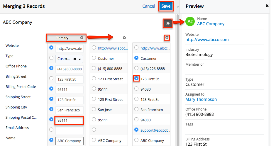 UI ListView MergingRecordsPage