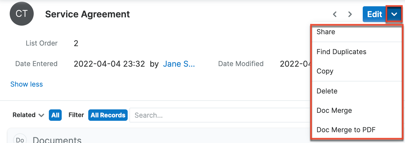 ContractTypes RV ActionsMenu