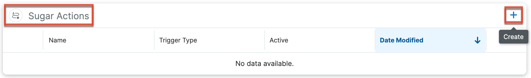 sugaractions subpanel create