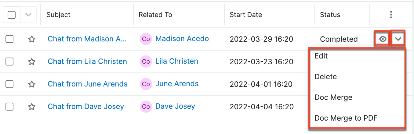 Messages LVRecordActionsMenu