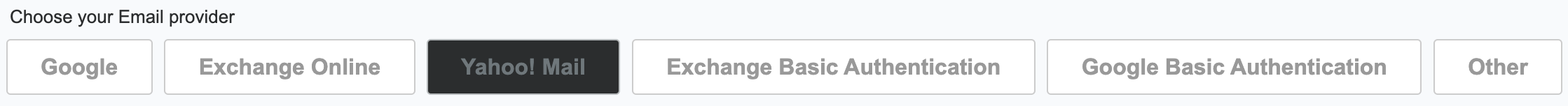 Email provider options