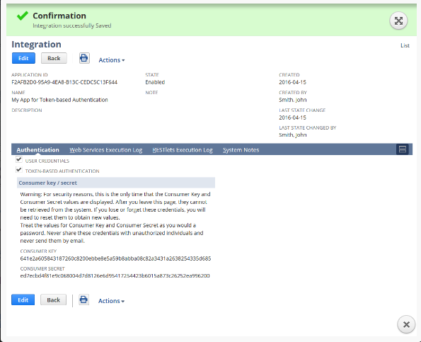 Installing Salesfusion - Netsuite - Key and Secret